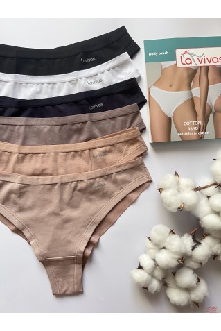 Базові трусики бразиліана бавовна з мікросіточкою La Vivas 20316 